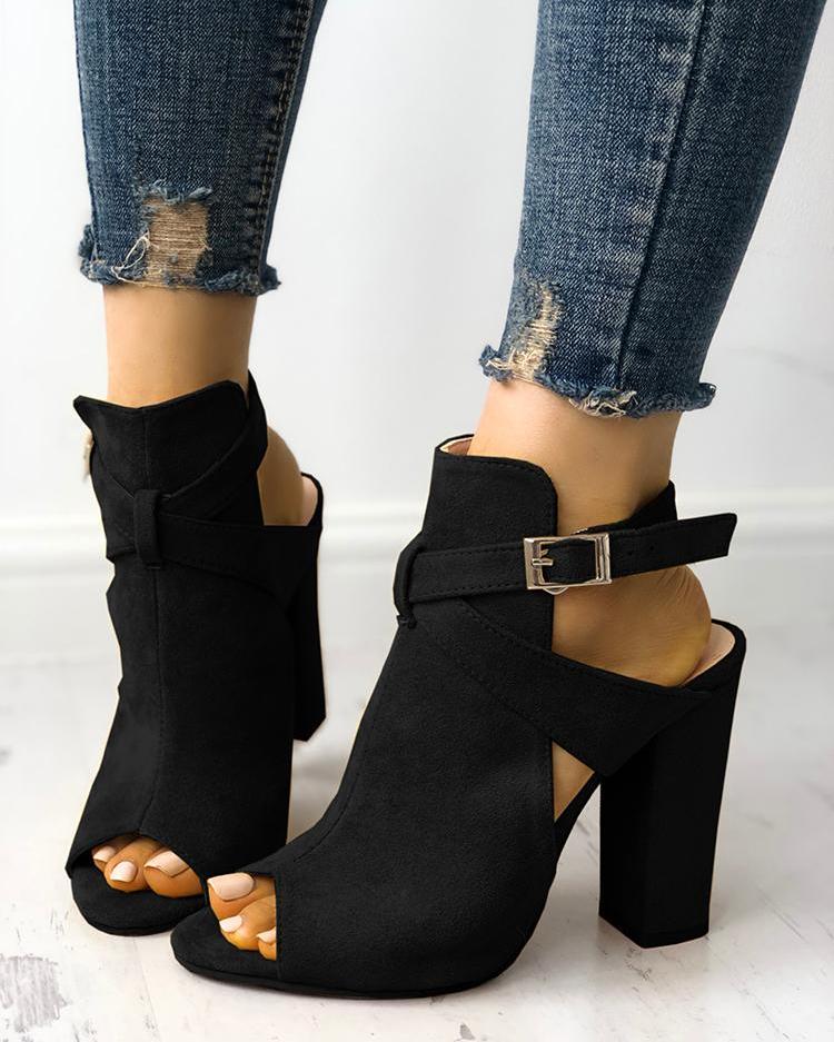 

Cutout Criss Cross Strap Peep Toe Heels