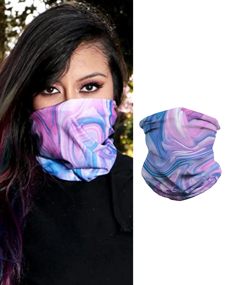 

Watercolor Print Breathable Face Bandana Magic Scarf Headwrap Balaclava, Multicolor