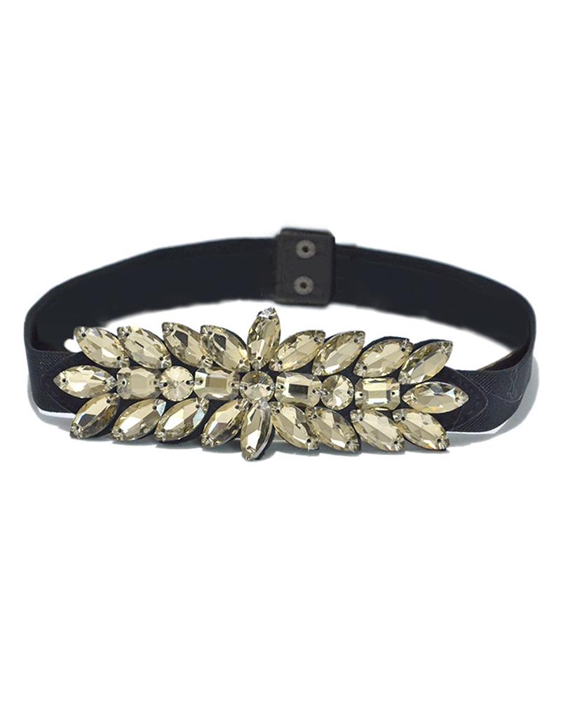 

Rhinestone Decor Belt, Yellow
