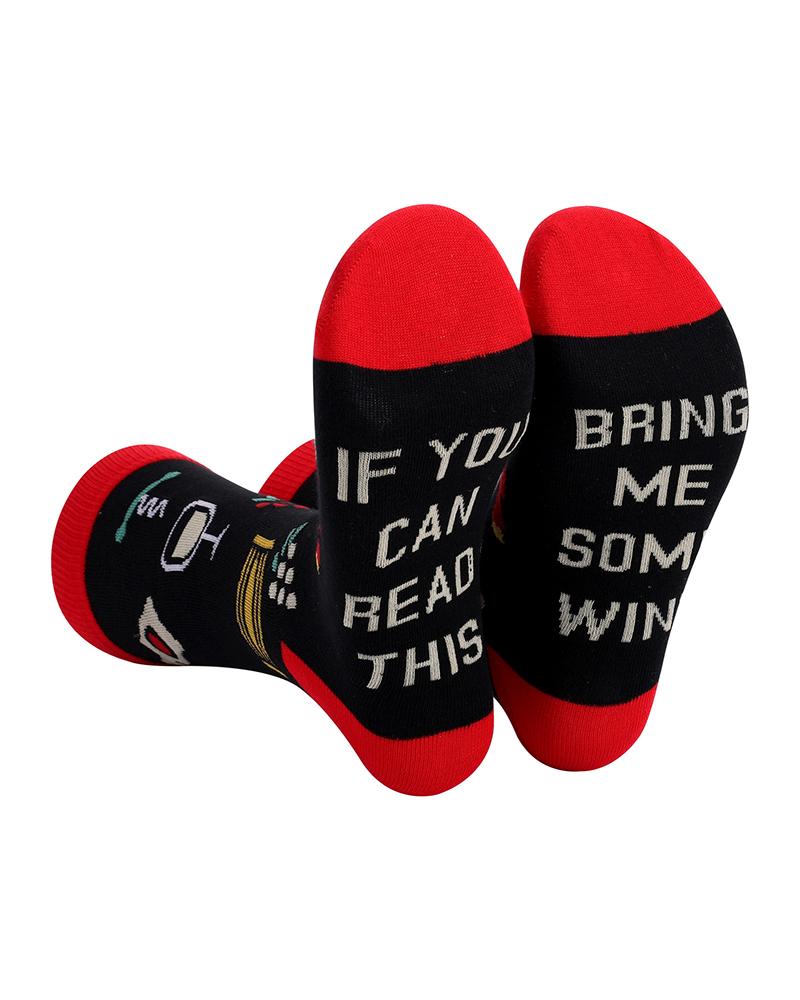 

Men Letter Graphic Print Colorblock Socks, Style1