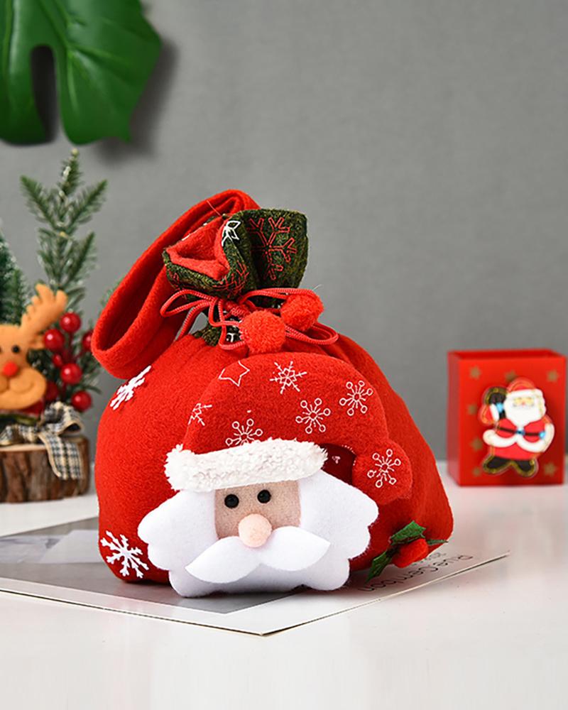 

Christmas Pattern Pom Pom Decor Candy Bag, Style1