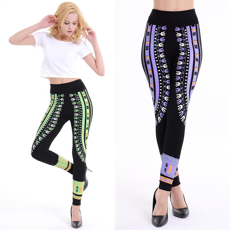 

Women's Vintage Print Pants Leggings Yoga Pants Tights High Waist Elastic Leggings Gym Athletic Running Pants Trousers, Green;blue;yellow