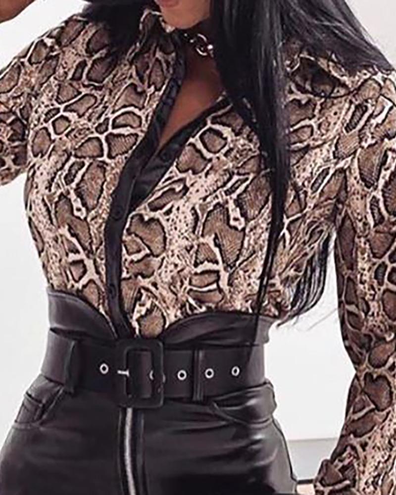 

Leopard Print Long Sleeve Shirt
