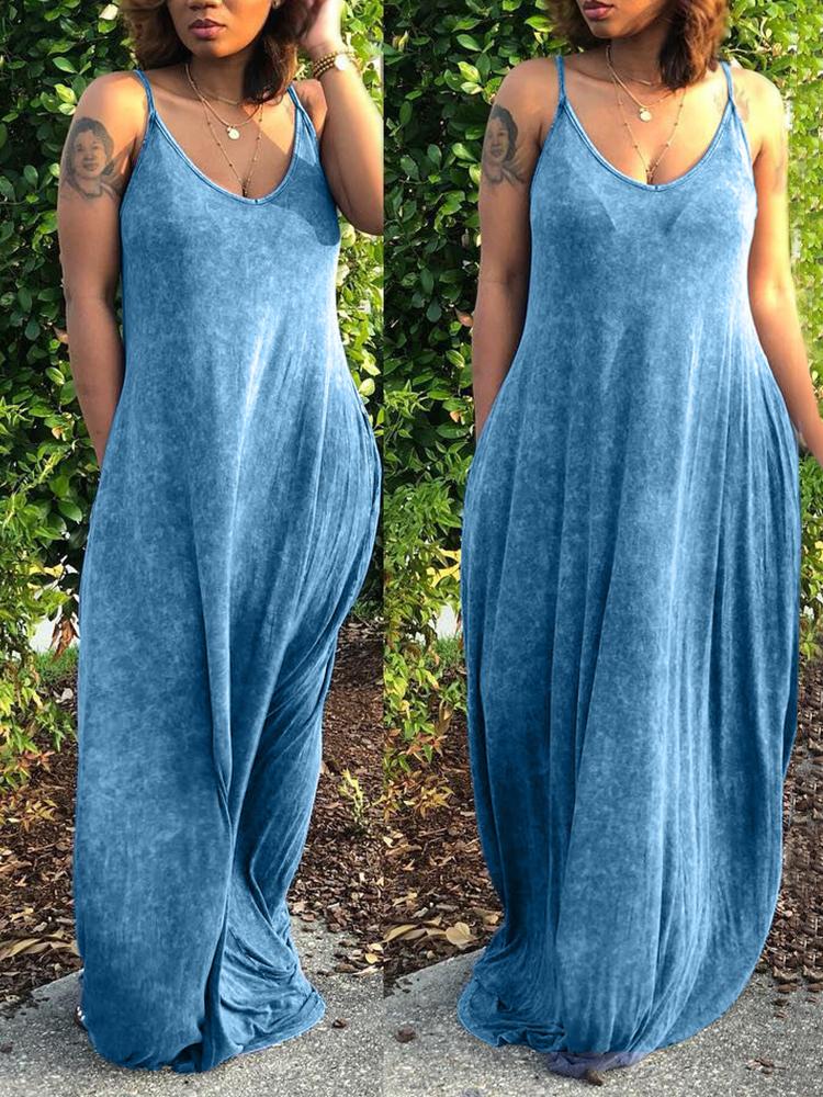 

Tie Dye Spaghetti Strap Maxi Casual Dress