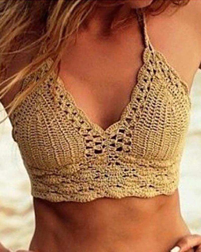 

Knitted Bohemian style Top, Khaki