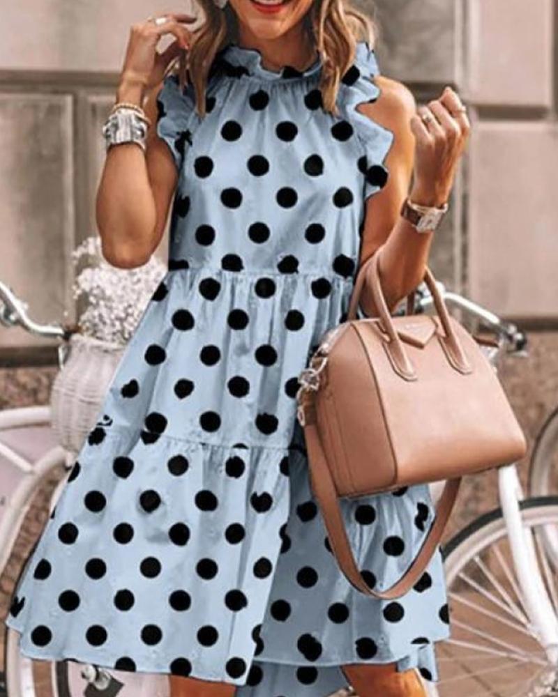 

Sleeveless Midi Swing Dress, Blue