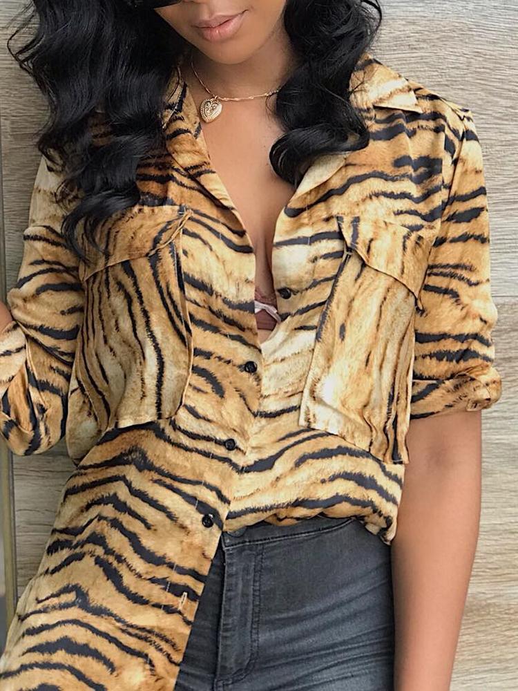 

Animal Print Long Sleeve Casual Shirt