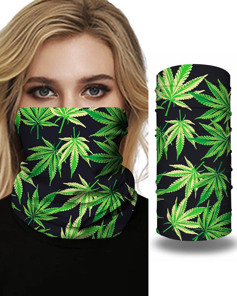 

Print Face Bandana Magic Scarf Headwrap Balaclava, Green