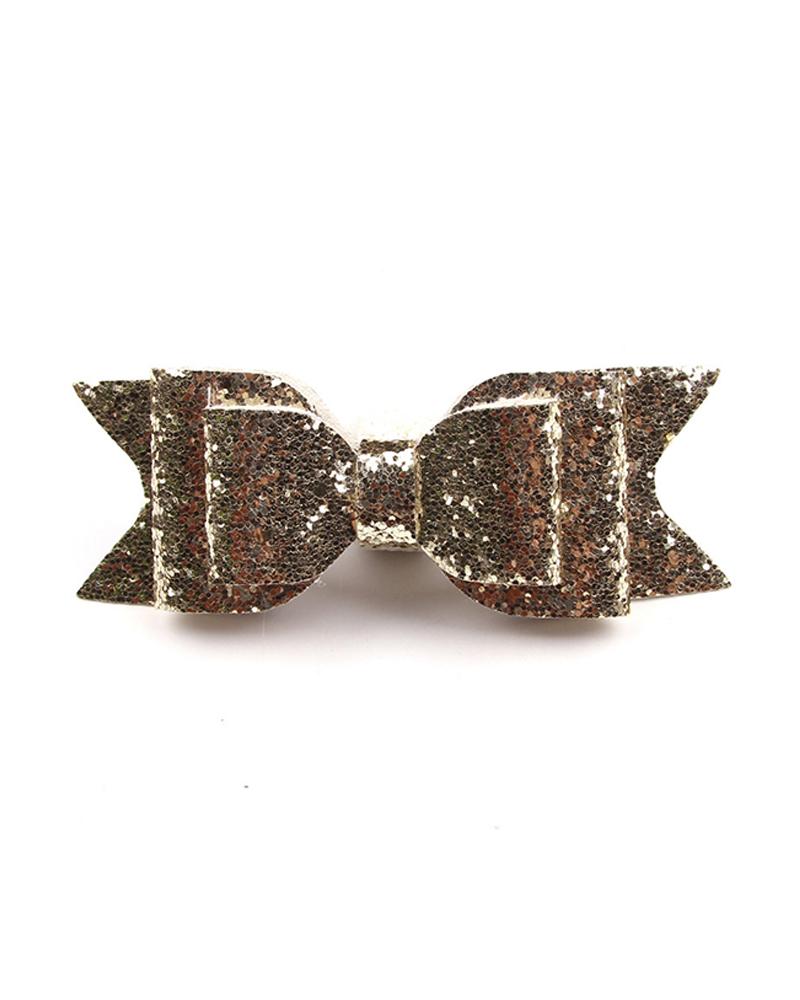 

Girls Glitter Big Bowknot Hair Clip, Gold