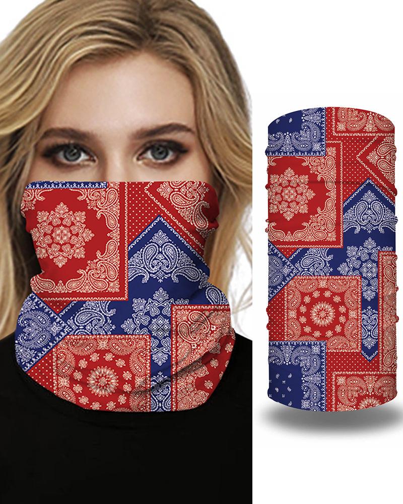 

Print Breathable Face Bandana Magic Scarf Headwrap Balaclava, Red