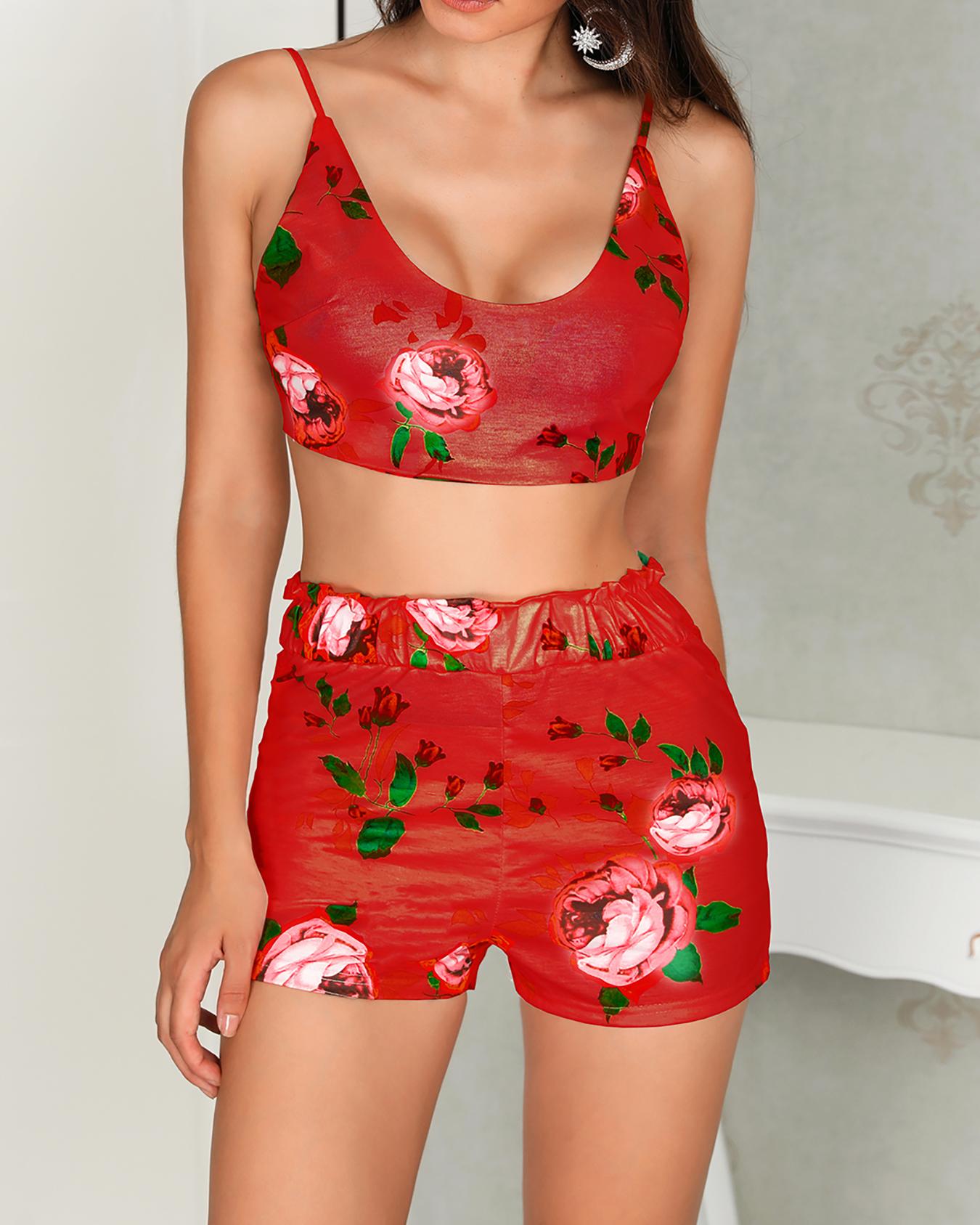 

Floral Tied Back Top and Shorts Set