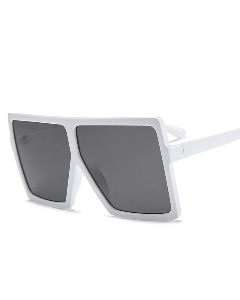 

Stylish Big Square Frame Sunglasses, White