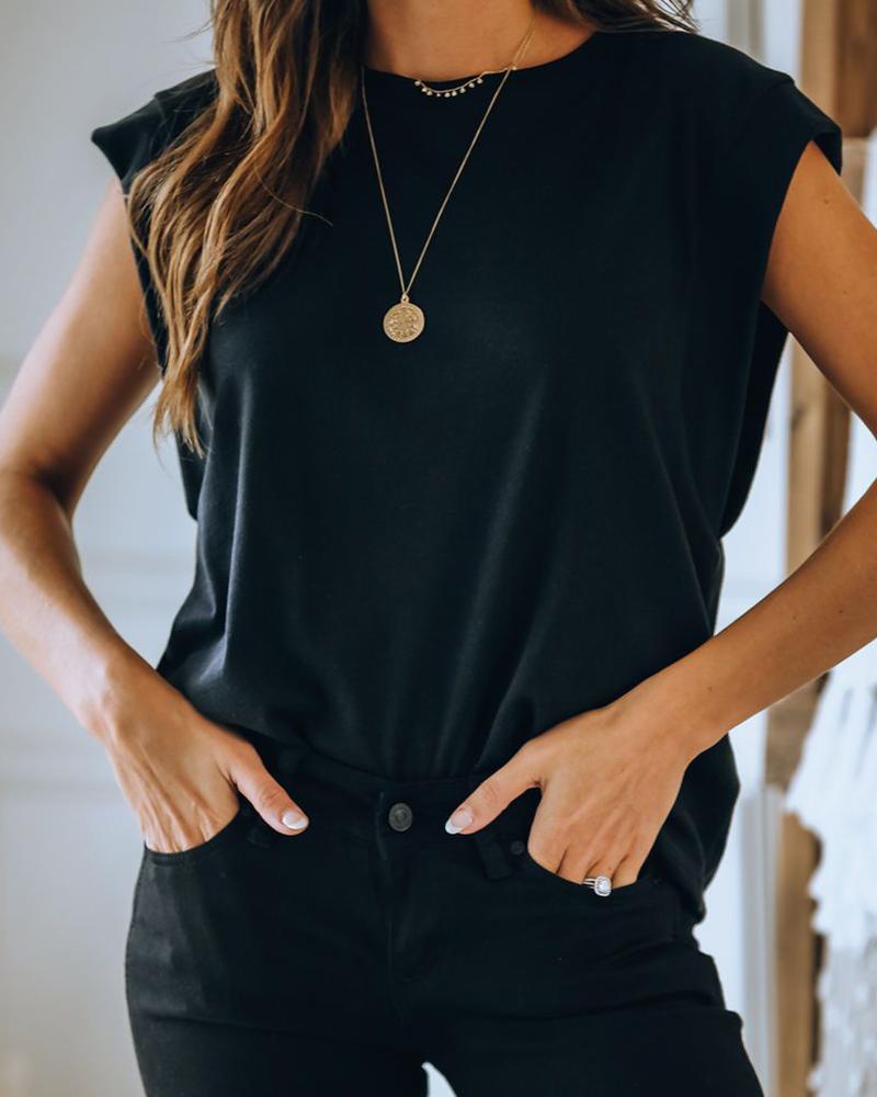 

Basic Boat Neck T-Shirt, Black