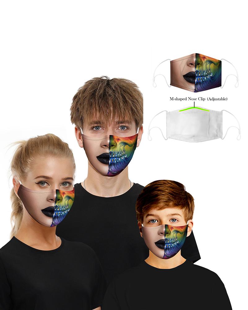 

Print Mouth M .a. s. k Breathable Washable And Reusable, Multicolor