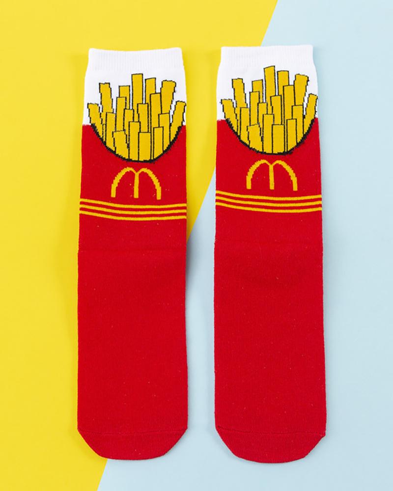 

Fruit / Graphic / Letter Print Socks, Style8