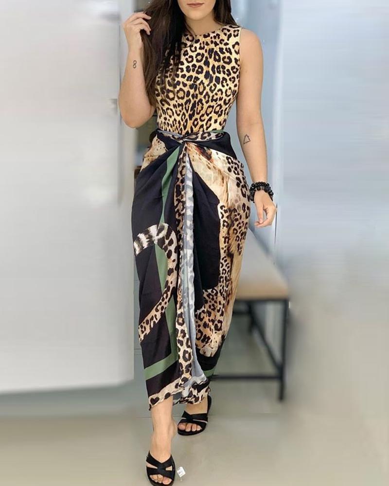 

Leopard Print One-Piece Swimwear & Cover Up