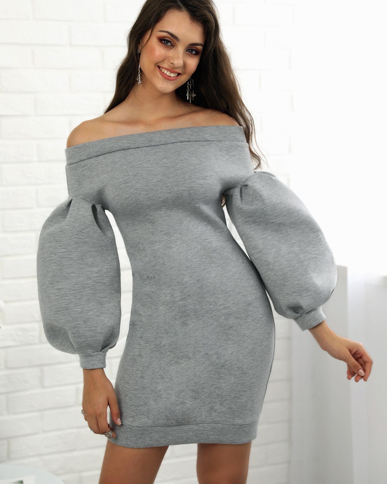 

Off Shoulder Lantern Sleeve Bodycon Dress