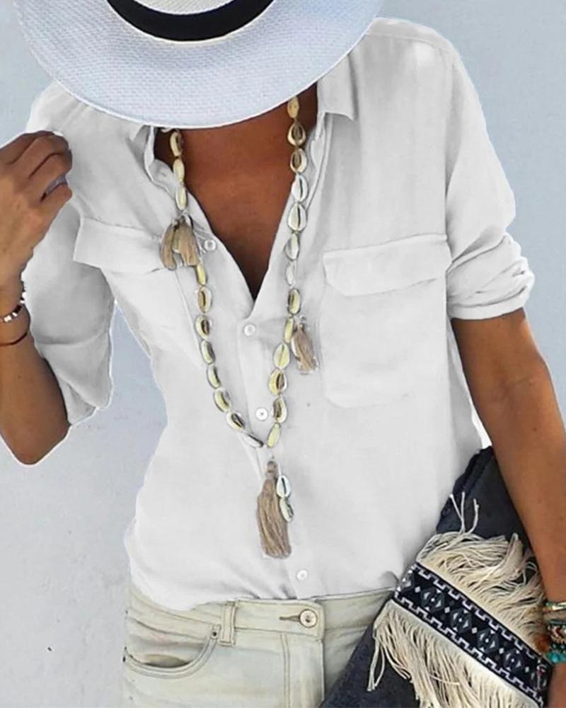 

Comfy Brief Long Sleeve Blouse Top, White