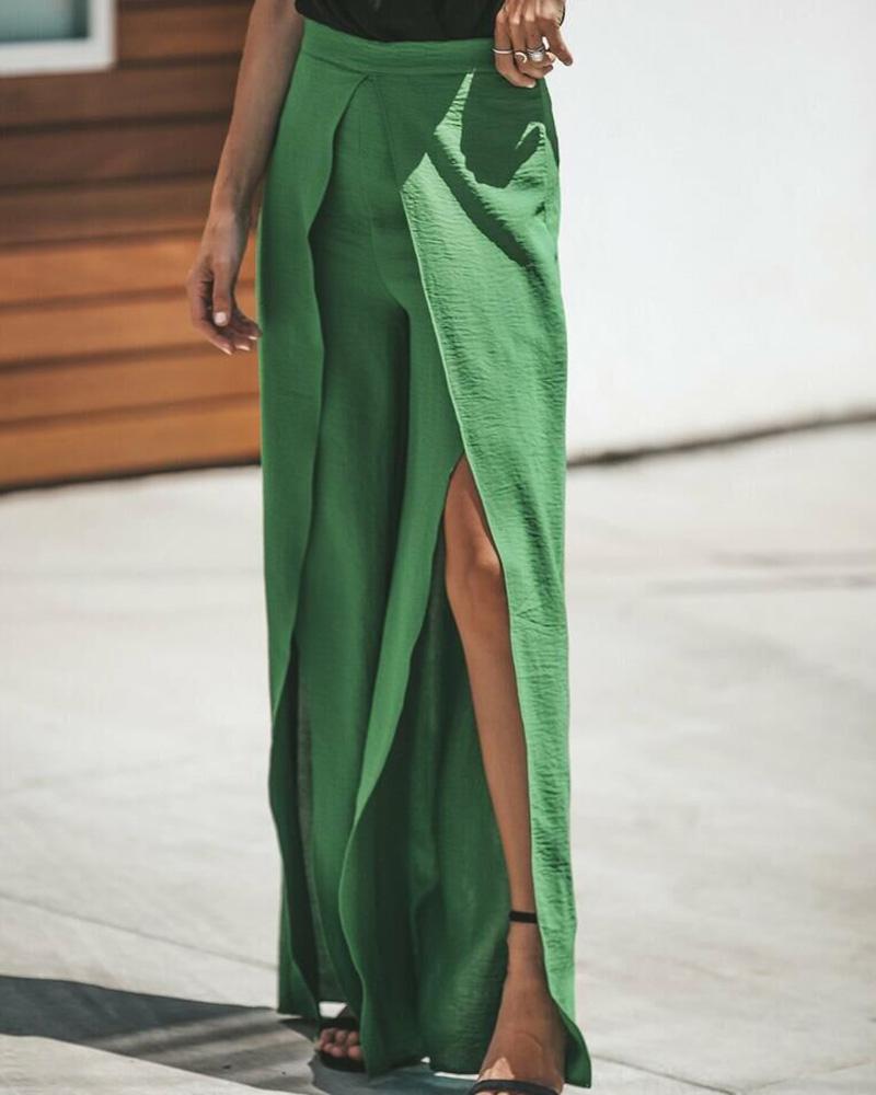 

High Waist Side Slit Pants