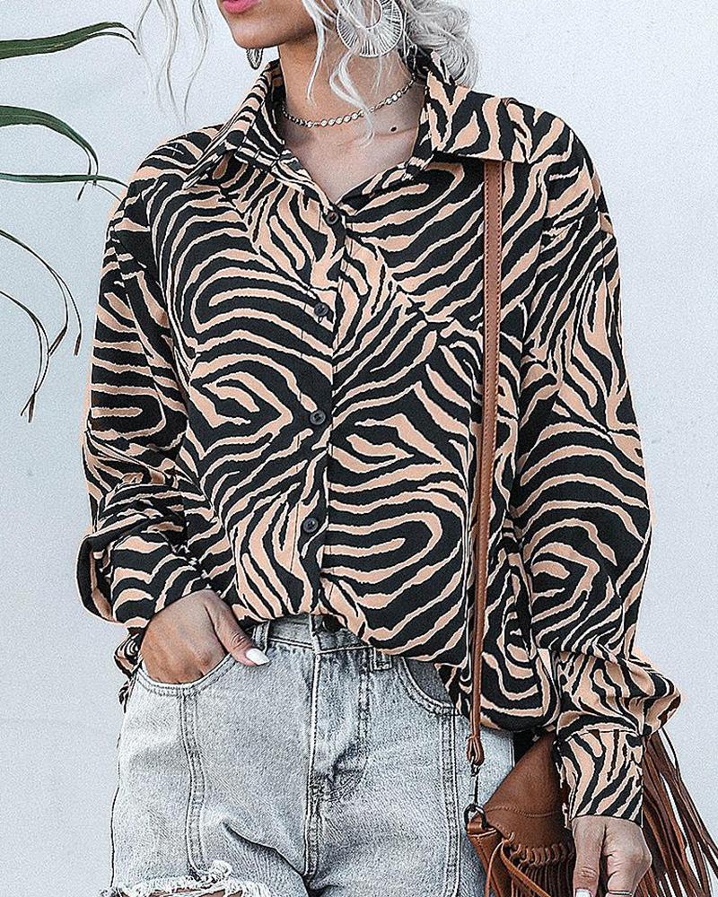 

Chiffon Leopard Print Long Sleeve Top, Black