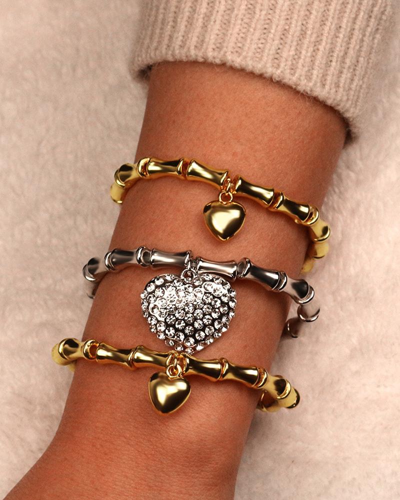 

Bohemian Vintage Love Pendant Multilayer Bracelet, Gold