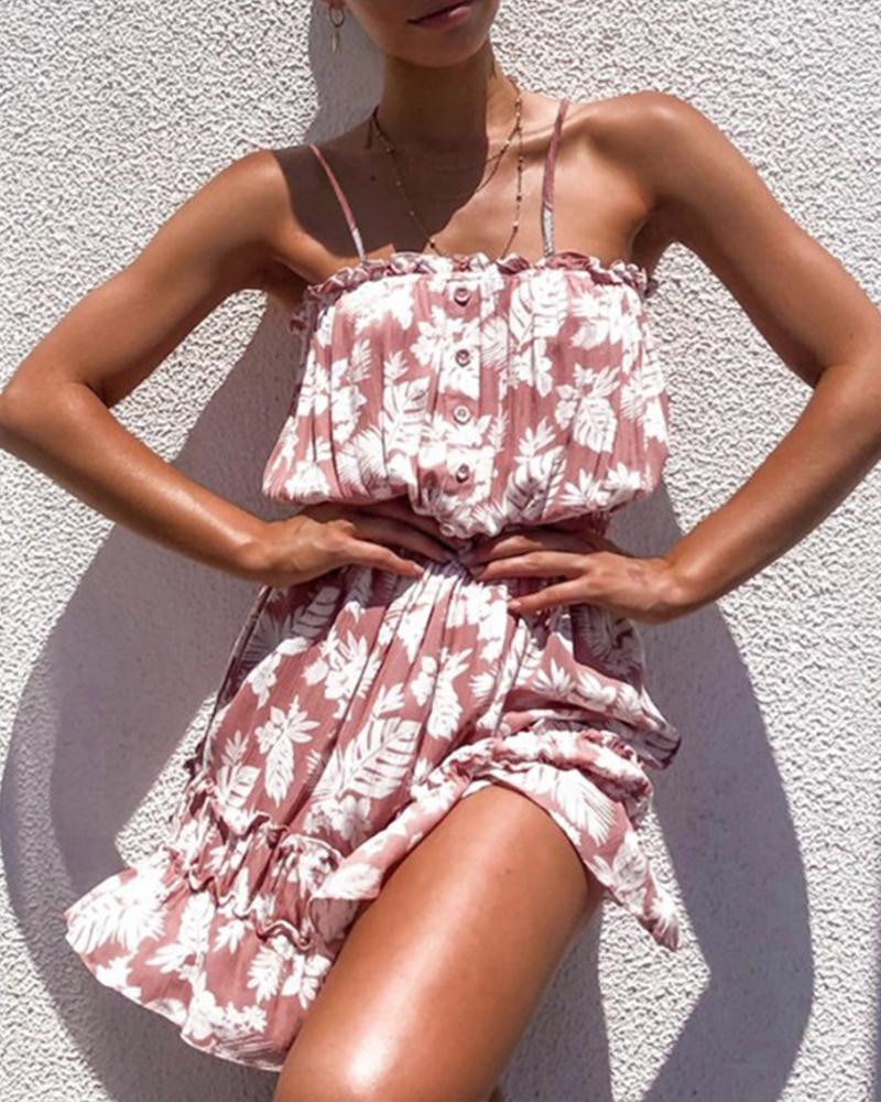 

Floral Smock Waist Cami Dress, Pink