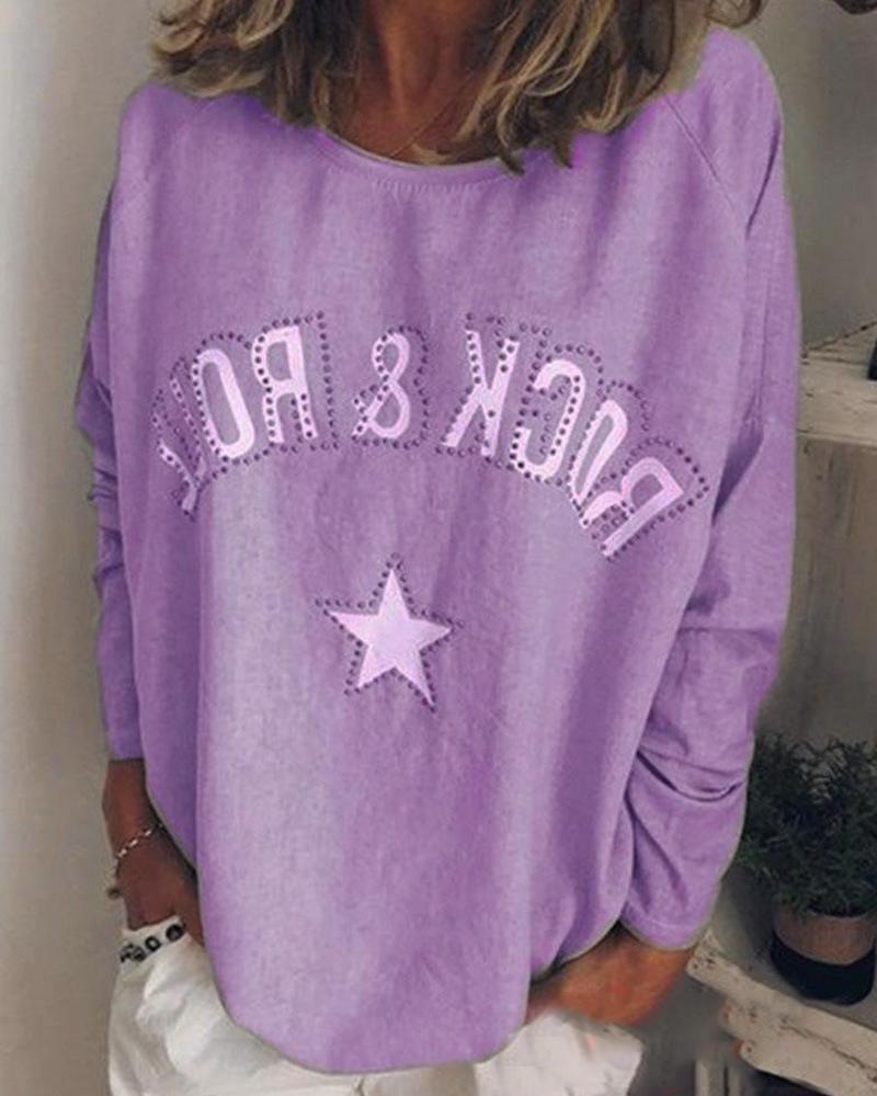 

Rock-N-Roll Crew Neck Top, Purple