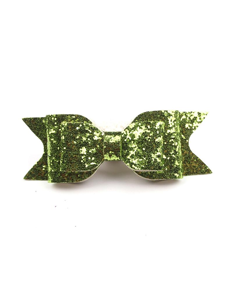 

Girls Glitter Big Bowknot Hair Clip, Green