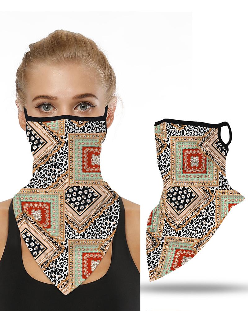 

Leopard Print Breathable Ear Loop Face Cover Windproof Motorcycling Dust Outdoors, Apricot