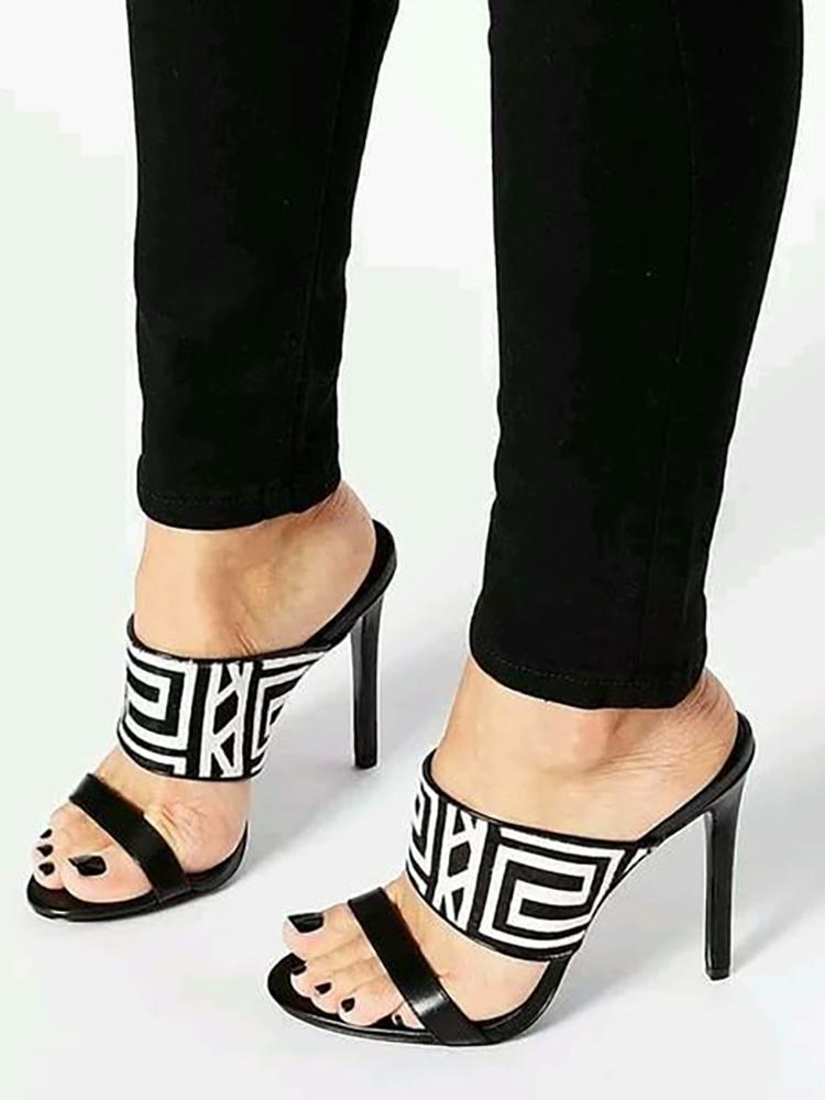 

G Inspired Double Buckle Thin High-heeled Sandals