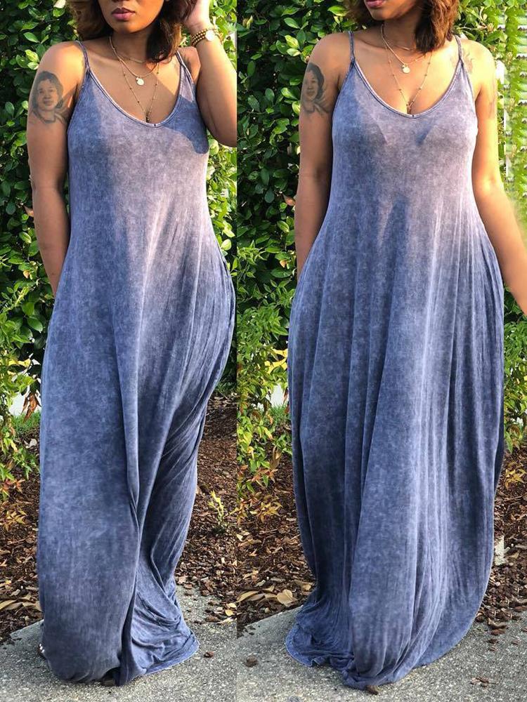 

Tie Dye Spaghetti Strap Maxi Casual Dress