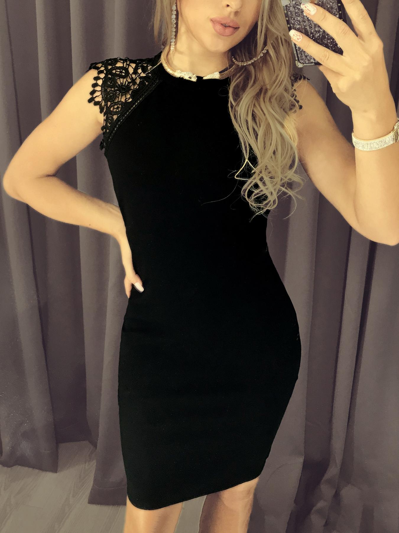 

Lace Crochet Insert Bodycon Dress