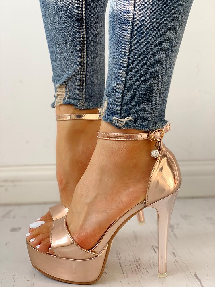 

Single Strap Ankle Buckled Platform Sandals
