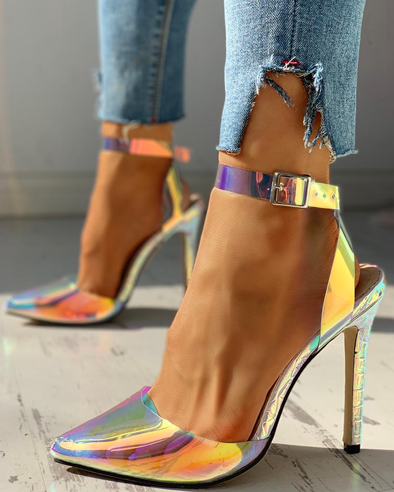 

Pointed Toe Slingback Thin Heels, Multicolor