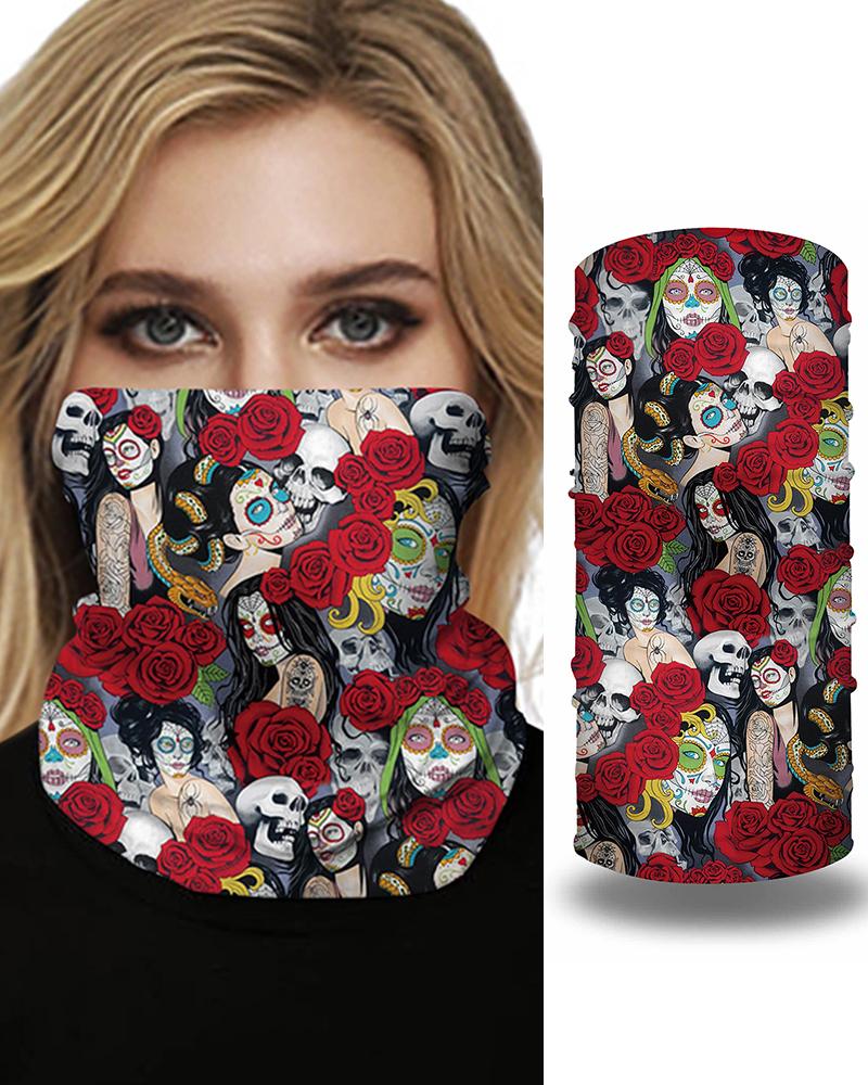 

Print Breathable Face Bandana Magic Scarf Headwrap Balaclava, Red