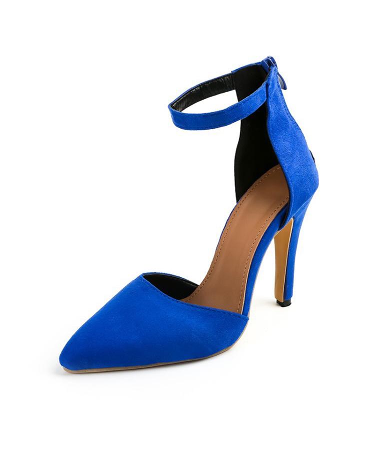 

Fashion Ankle Strap Stiletto Pumps, Blue
