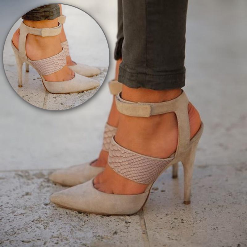 

Sexy Hollow Bandage Stiletto High Heels, Khaki