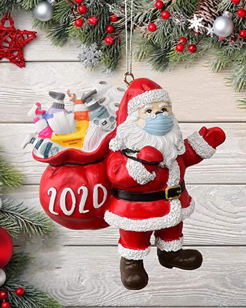 

Christmas Santa Claus Quarantined Ornament, Red