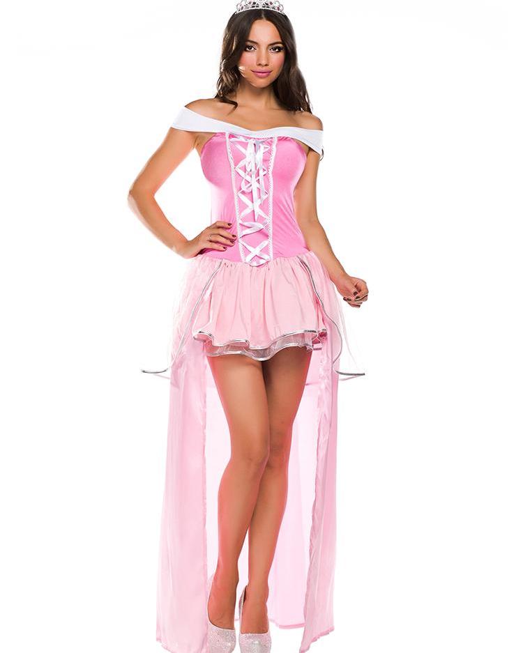 

Deluxe Sleeping Beauty Princess Fairy Tale Women Adult Costume Cosplay, Pink