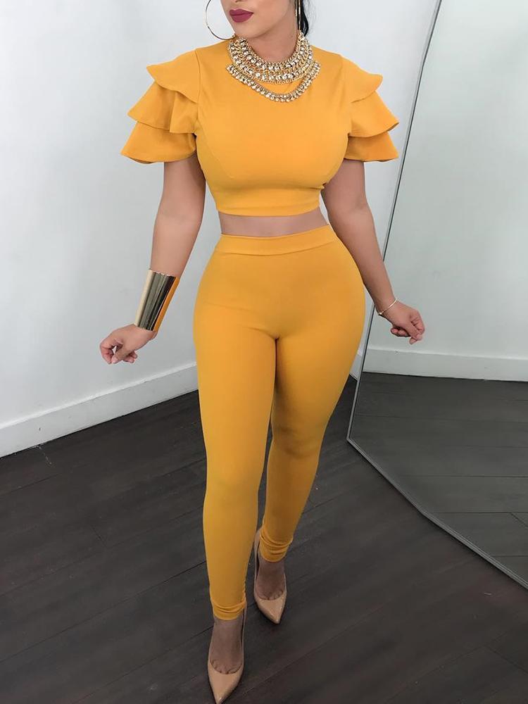 

Tiered Ruffled Cropped Pantsuit