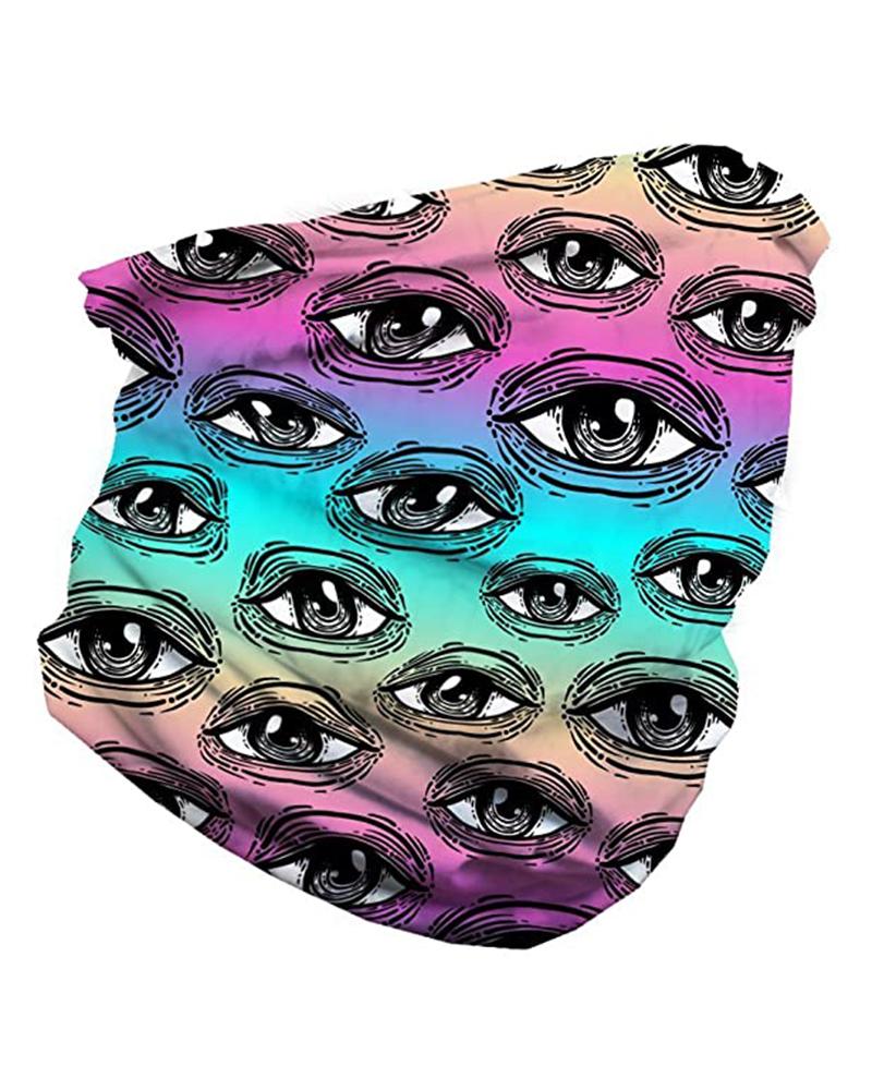 

Eyes Print Face Bandana Magic Scarf Headwrap Balaclava, Multicolor
