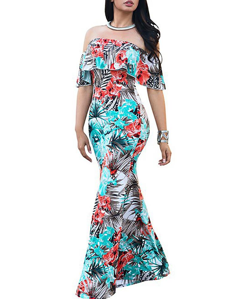 

Ruffled Off-the-shoulder Mermaid Dress