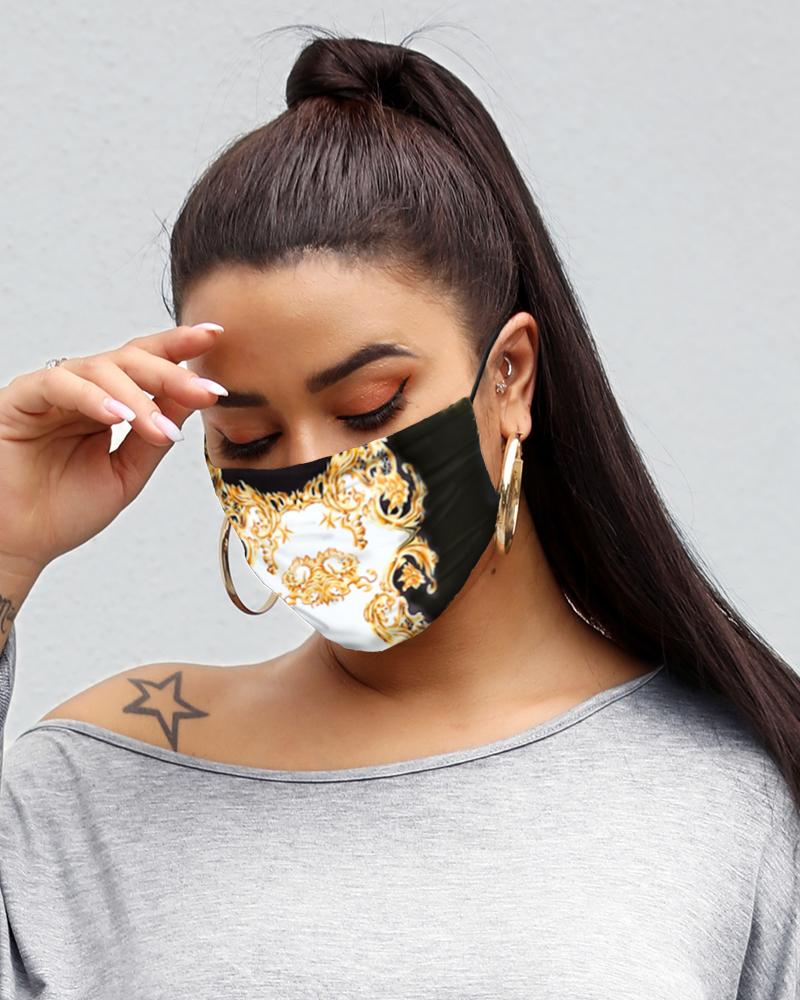 

Print Breathable Mouth Mask Washable And Reusable, White