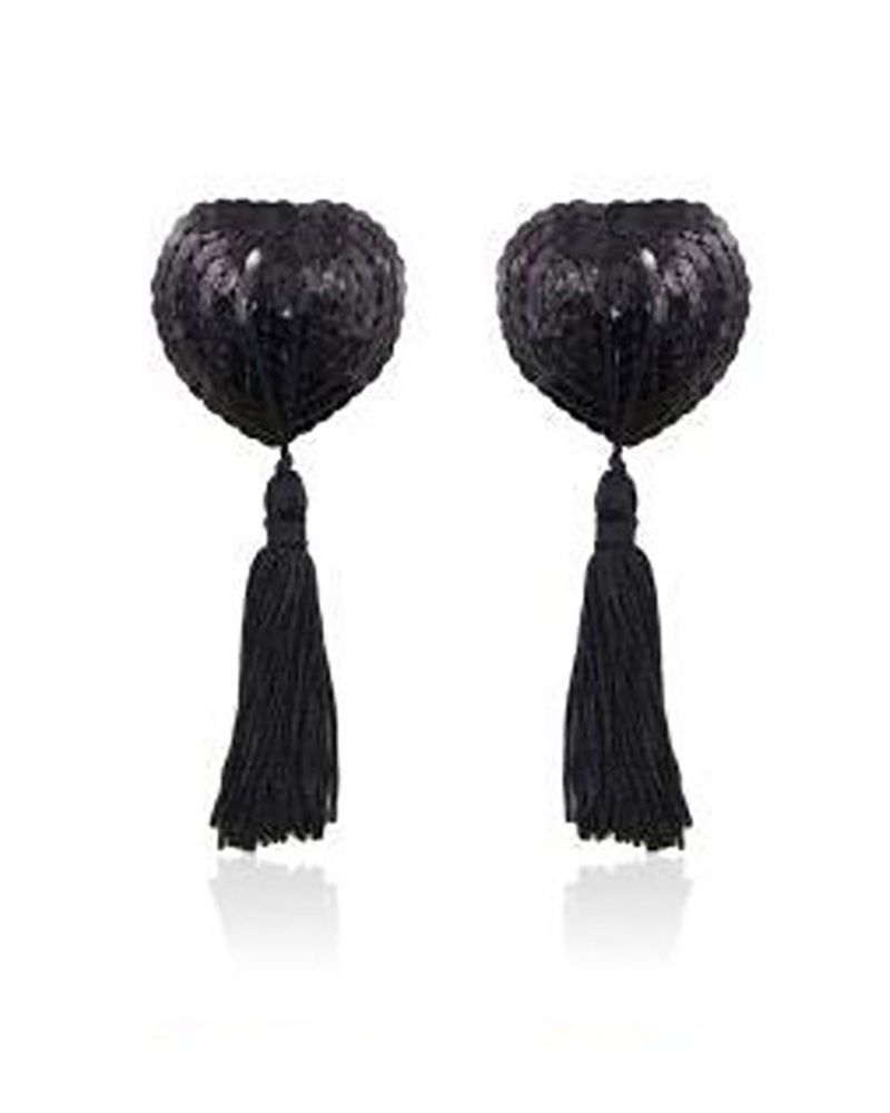 

Sequins Tassel Design Breast Enhancers, Black