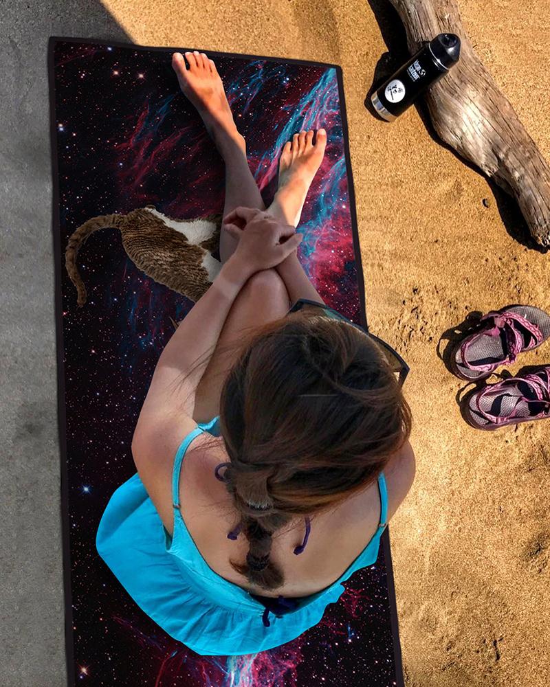 

Animal Print Colorblock Portable Soft Fitness Yoga Mat(172CM * 61CM, Red