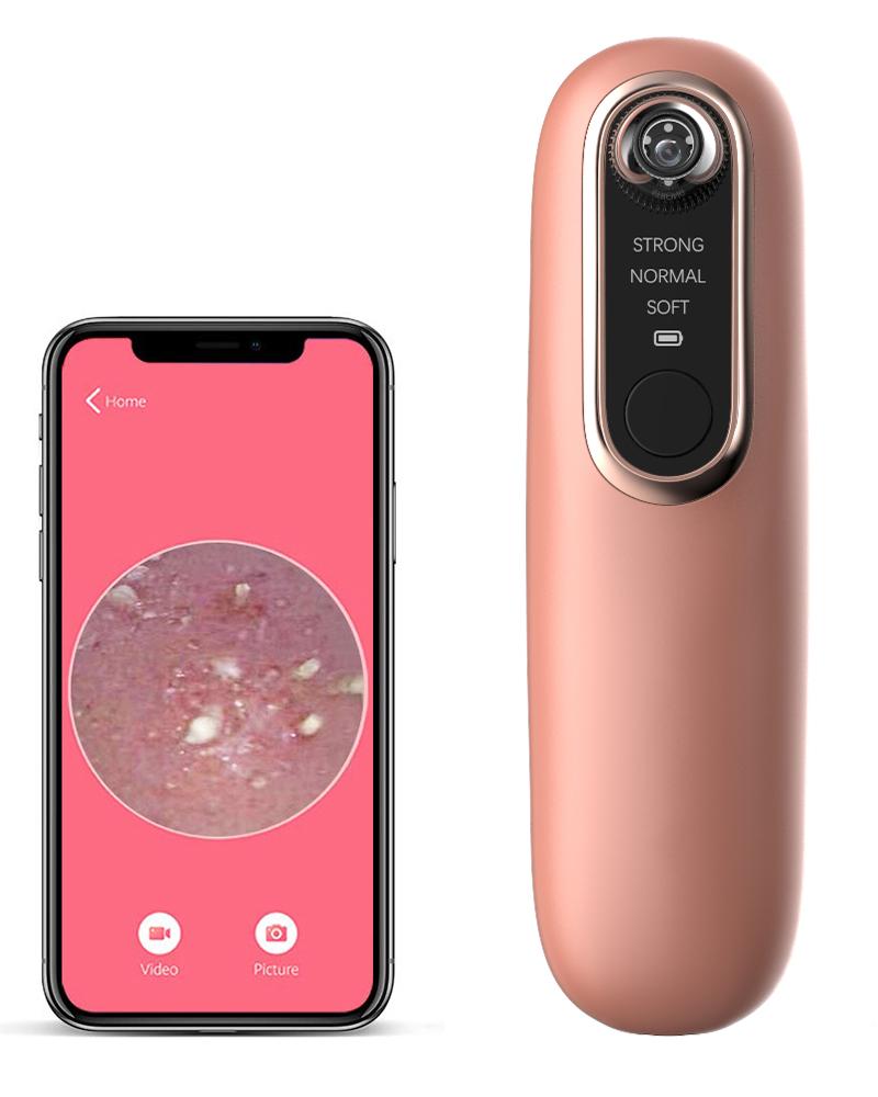 

Visual Blackhead Absorbance to Remove Acne Mites Cleaning Device Household Electric Cleansing Device with Three Probes of Different Sizes, Pink