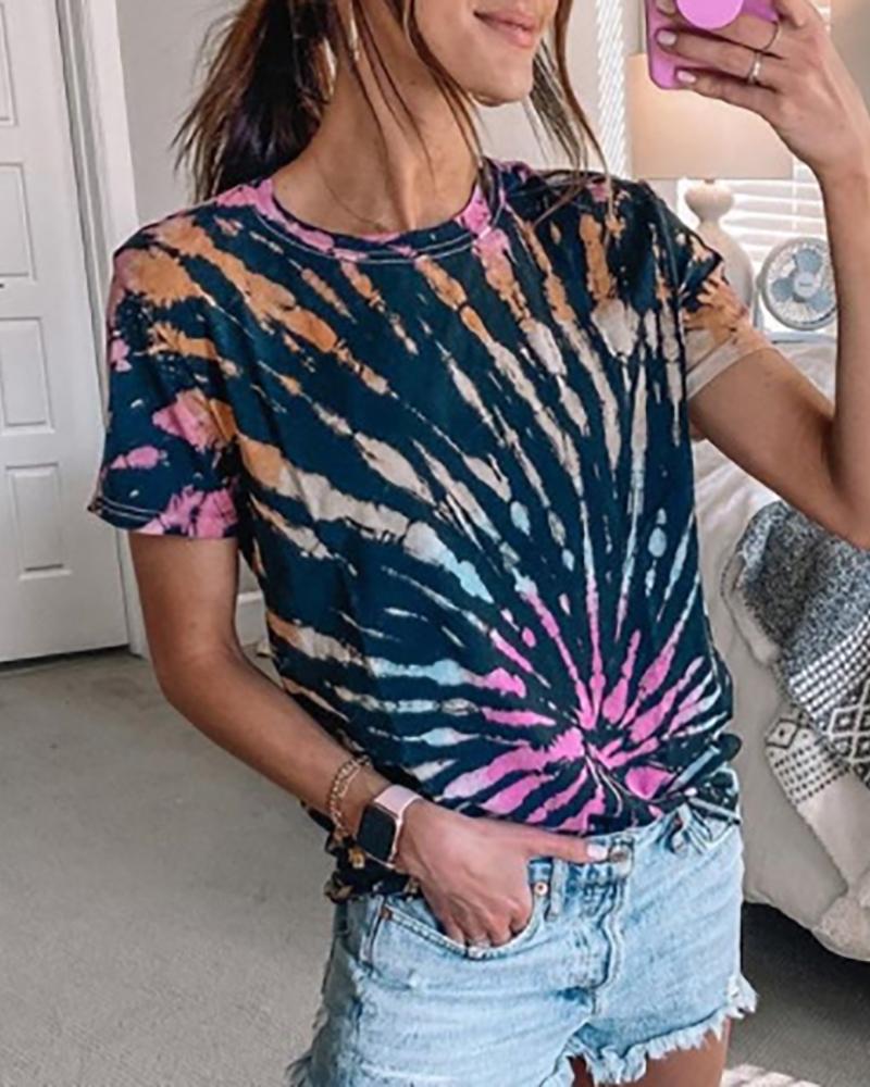 

Striped Tape Long Sleeve Casual T-shirt, Multicolor