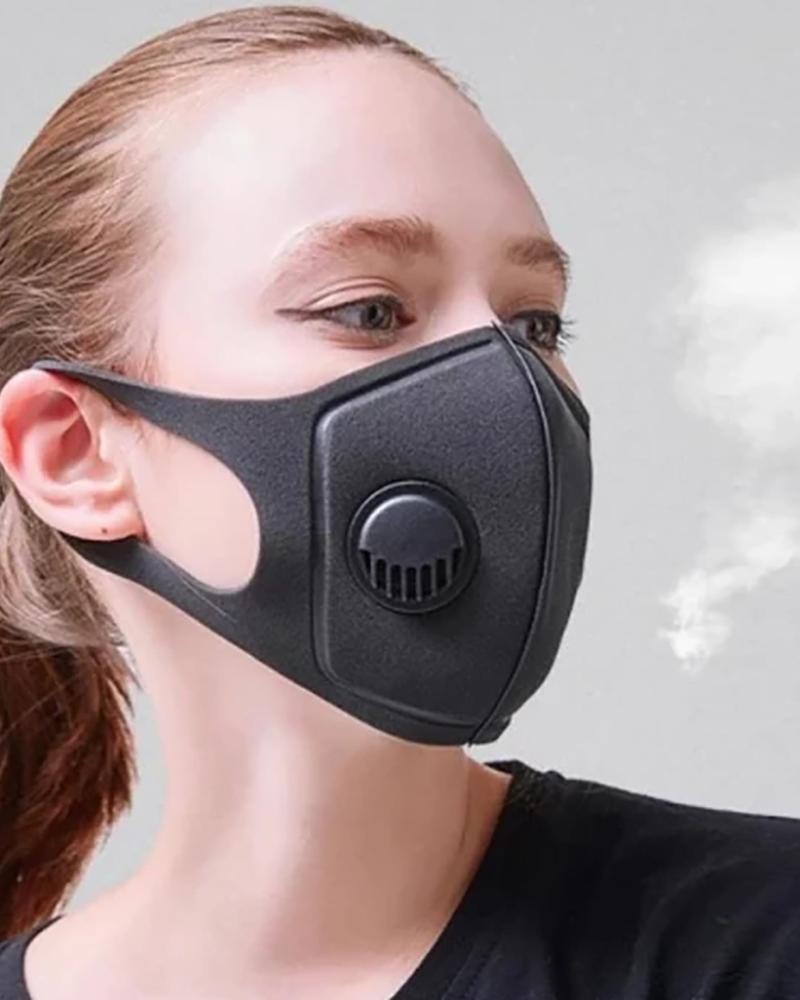

Breathing Washable Ear Loop Valve Face Mask, Black