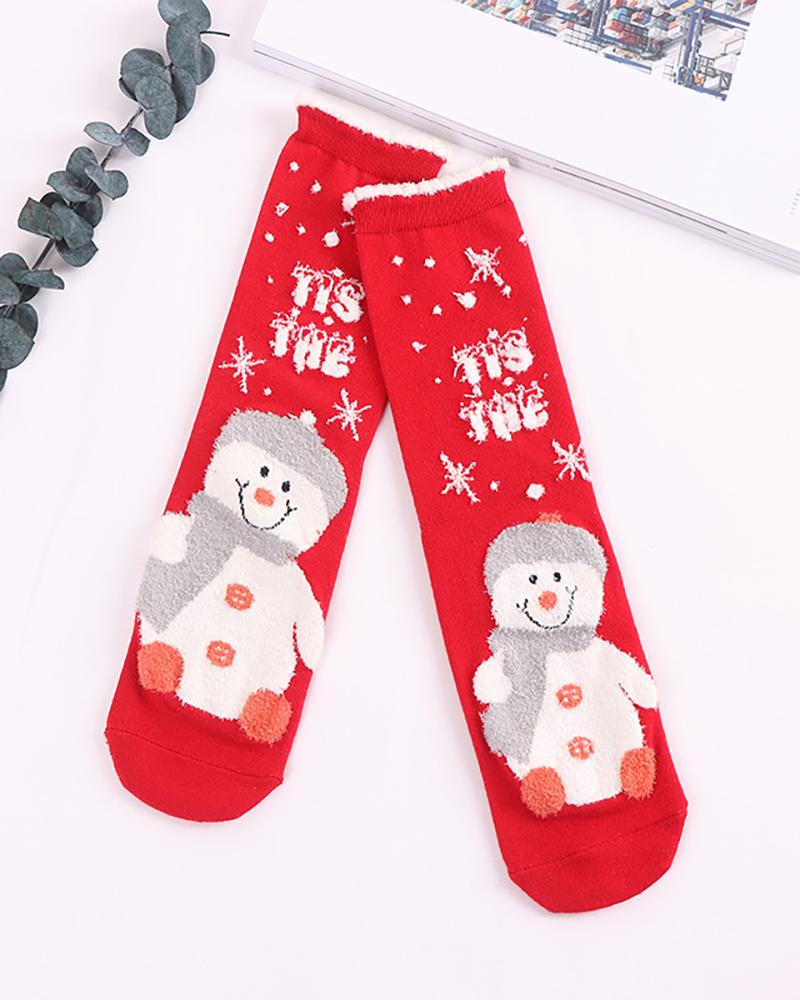 

1Pairs Christmas Aniaml Pattern Fluffy Trim Socks, Style6