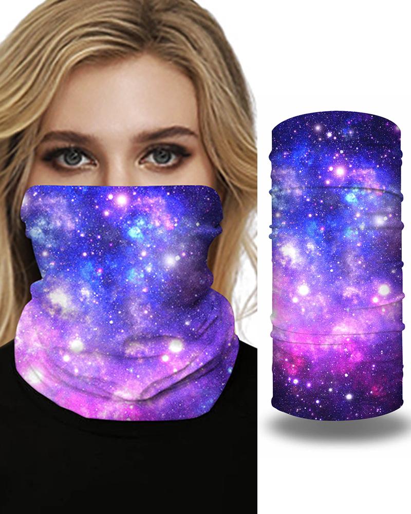 

Sparkle Sky Print Breathable Face Bandana Magic Scarf Headwrap Balaclava, Style16